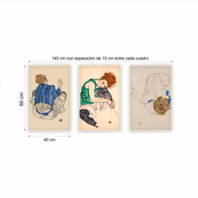 SET 3 CUADROS EGON SCHIELE GRANDES